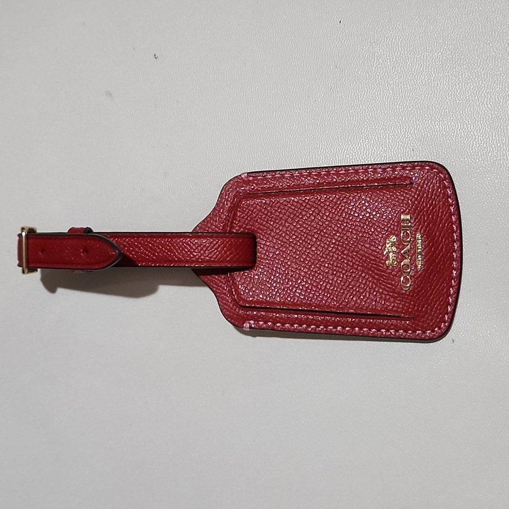 Pebble Leather Coach Luggage Tag Gem